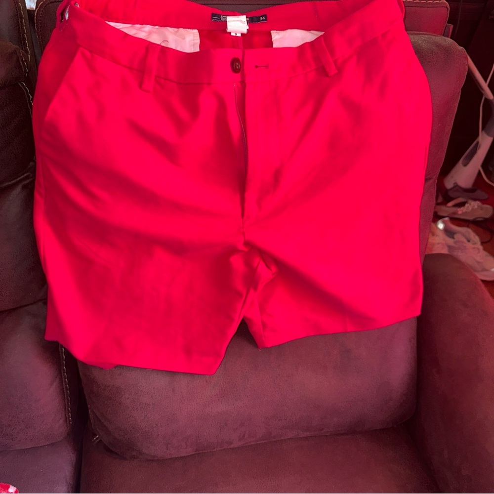 Chaps Red Flat Front Shorts Lightweight Casual